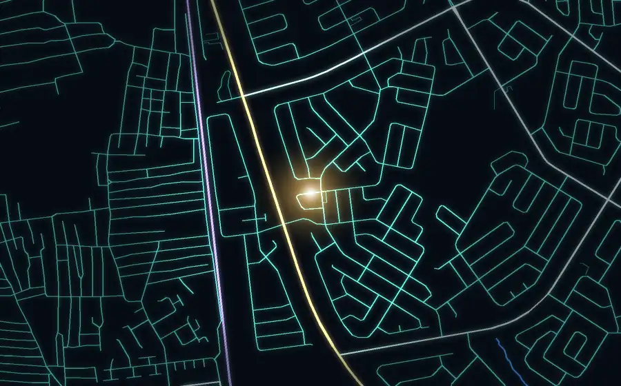 Street map of Lenasia South with a light for BluSurge H2O