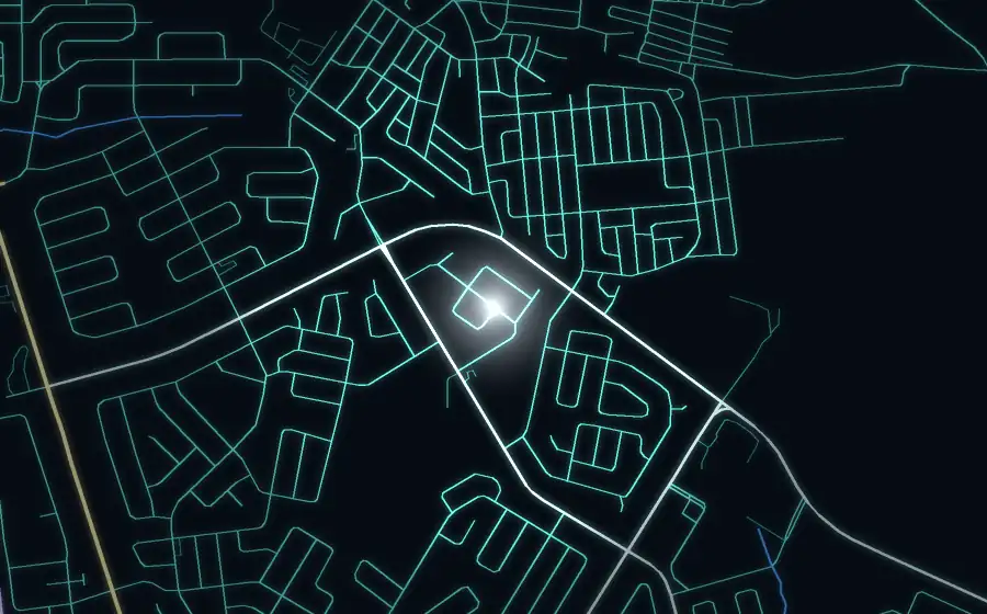 Street map of Lenasia South with a light for Cool Stuff