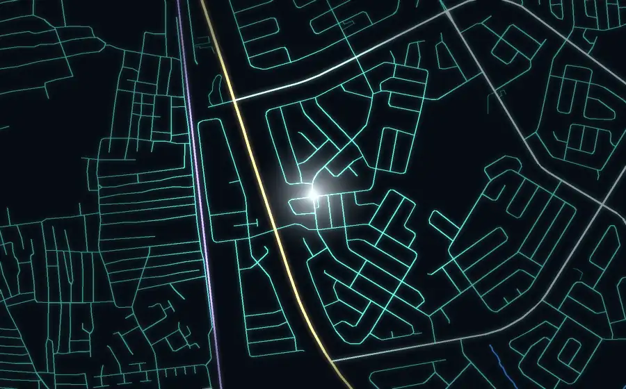 Street map of Lenasia South with a light for Design Solutions