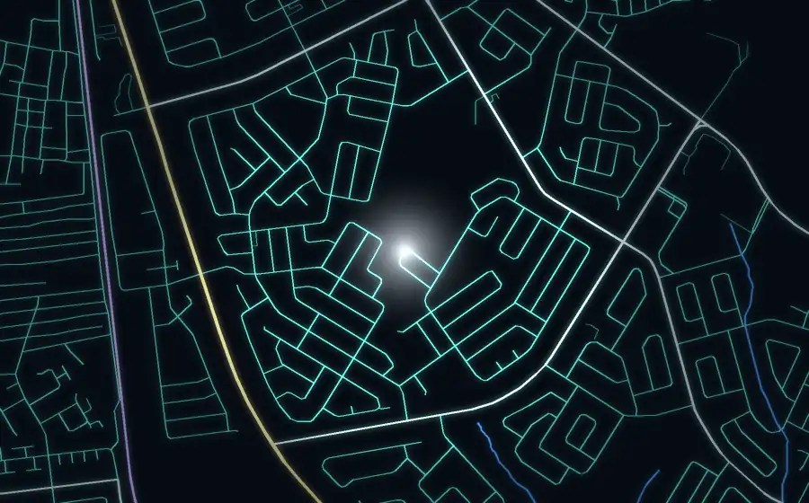 Street map of Lenasia South with a light for eVo Lenasia