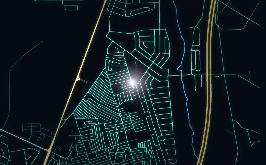 Street map of Lenasia South with a light for Gracious Fashion Designs