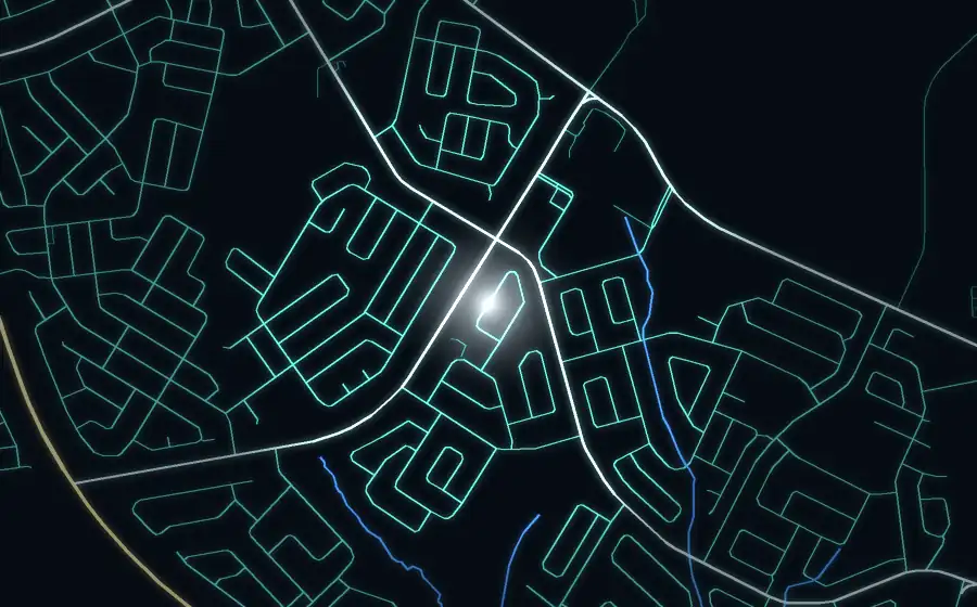 Street map of Lenasia South with a light for Hamzah Logistics