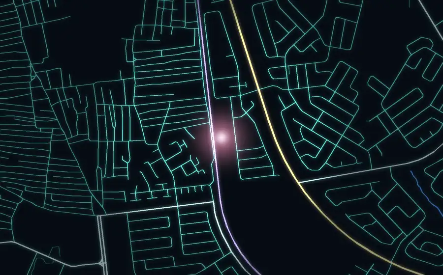 Street map of Lenasia South with a light for Hibiscus Piercings