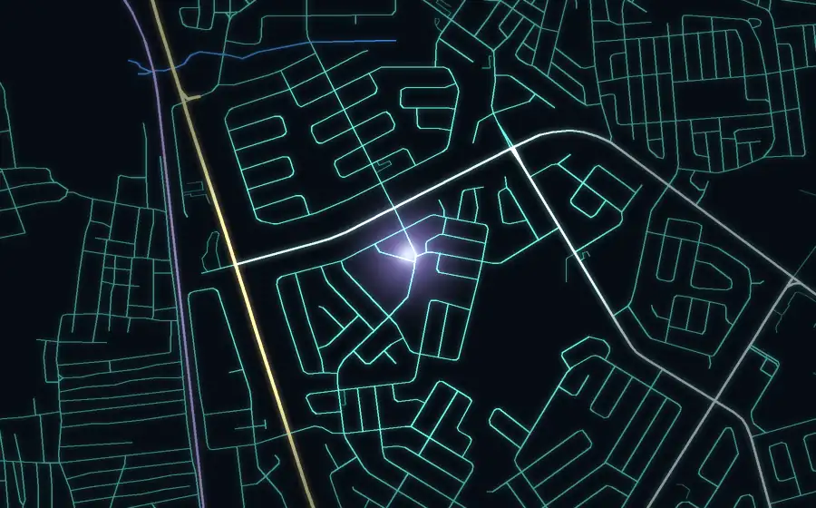 Street map of Lenasia South with a light for iConnect4Kids