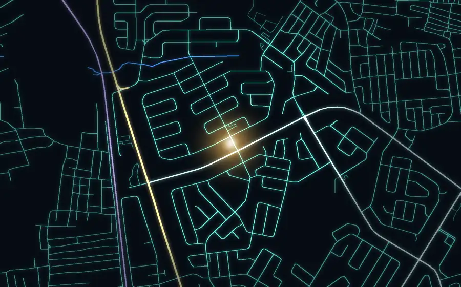 Street map of Lenasia South with a light for Khans Butchery