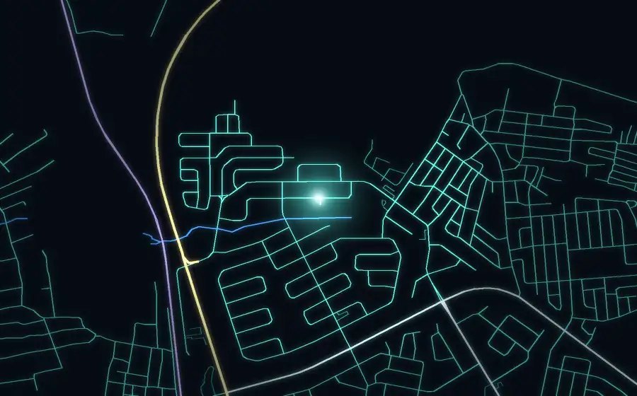 Street map of Lenasia South with a light for Krazee Emporium