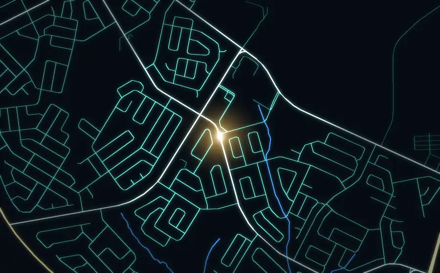 Street map of Lenasia South with a light for Lingomso Lamanina Primary Cooperative