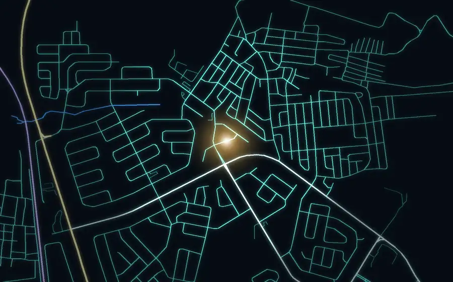 Street map of Lenasia South with a light for Maharani Delights
