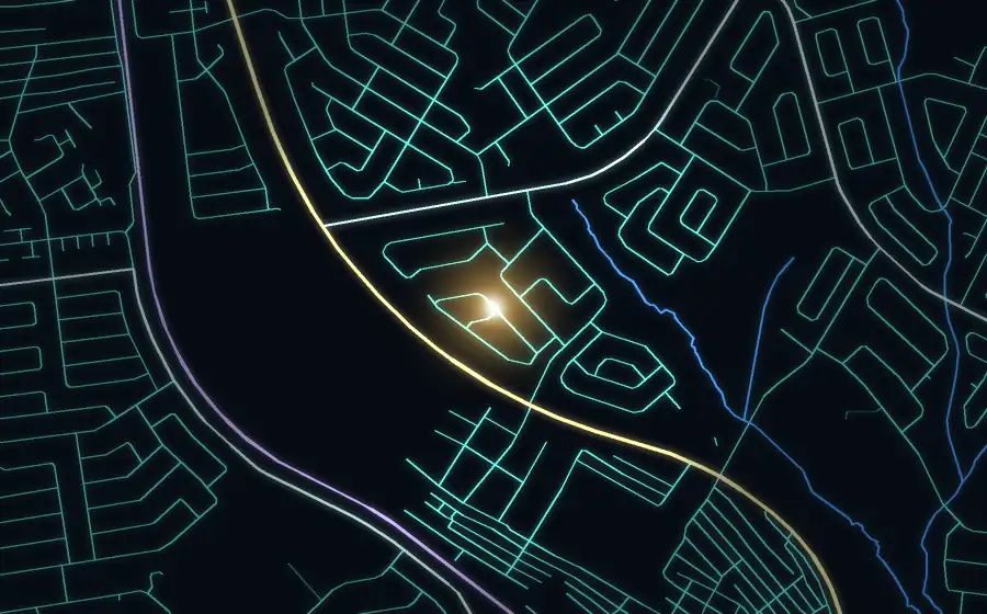 Street map of Lenasia South with a light for Mkhonza Catering Service