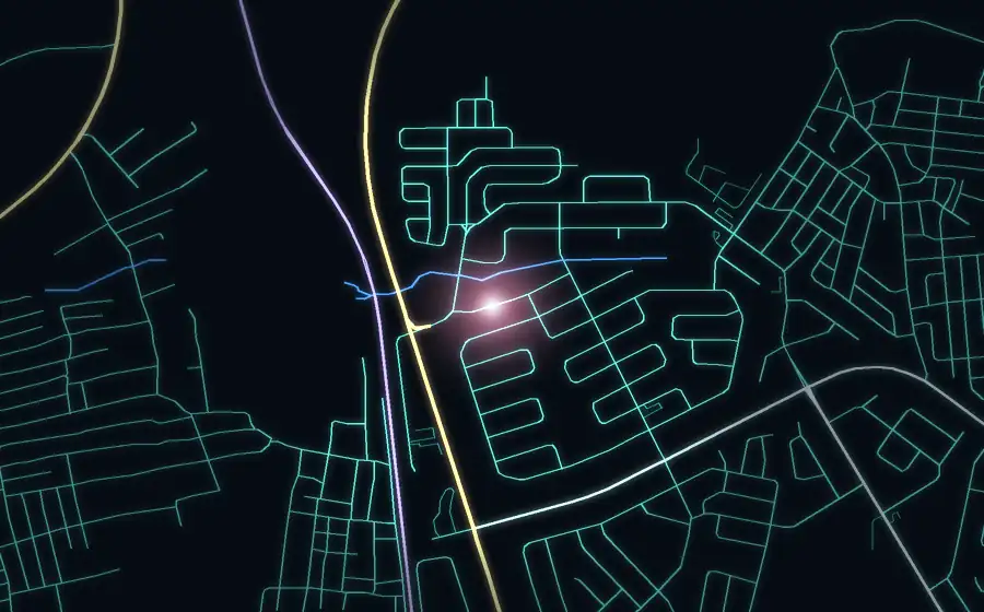 Street map of Lenasia South with a light for Nasiban's Cancer and Disability Foundation
