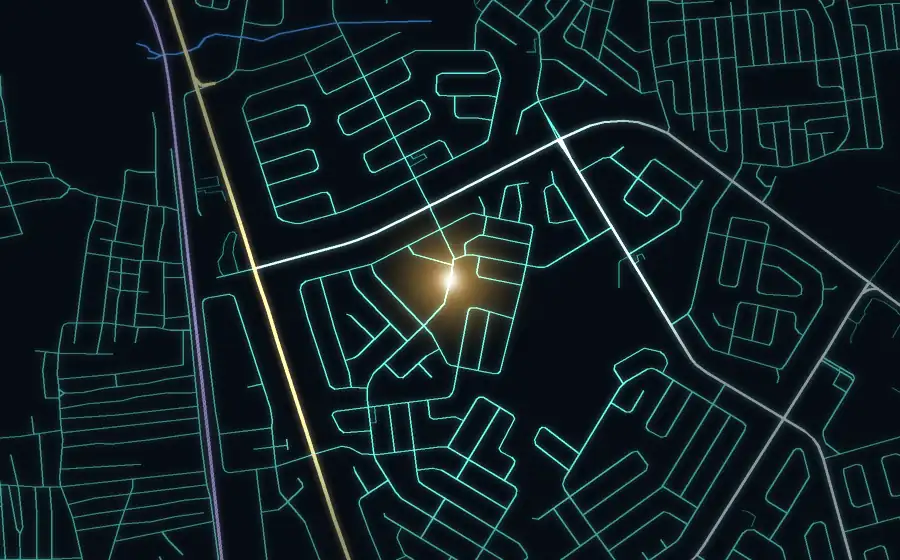 Street map of Lenasia South with a light for Nicole's Creations