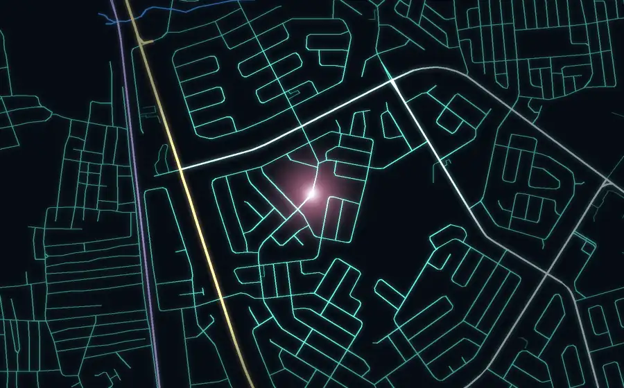 Street map of Lenasia South with a light for Nikitas Pharmacy