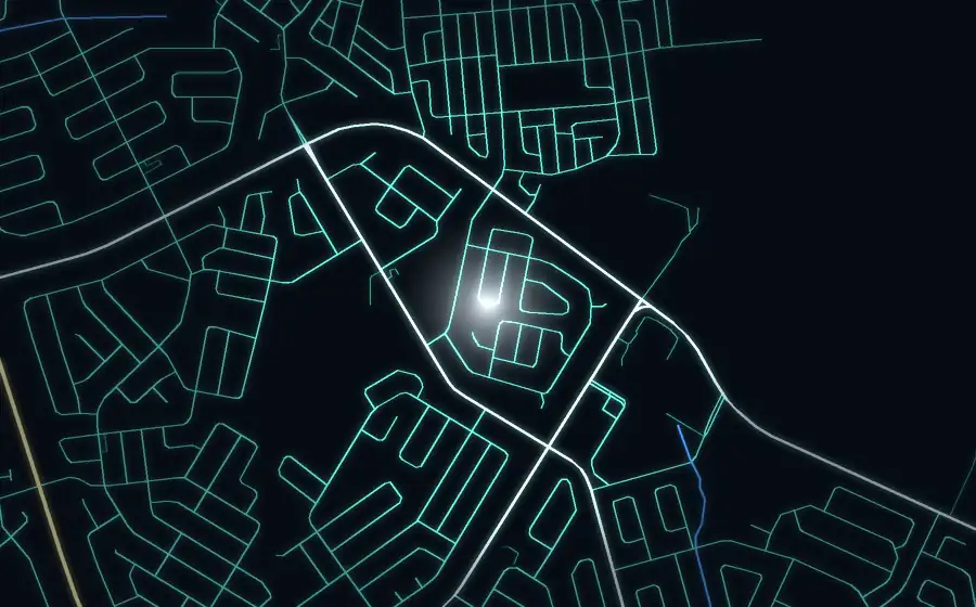 Street map of Lenasia South with a light for Popular Real Estates