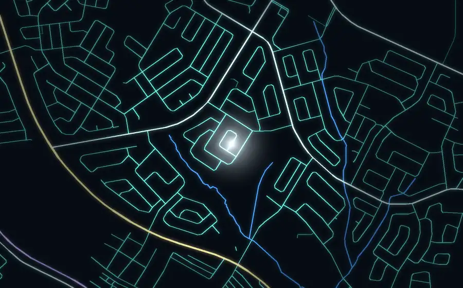 Street map of Lenasia South with a light for Prof Vinay Choonie
