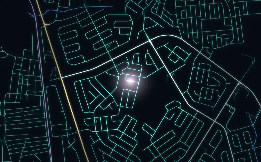 Street map of Lenasia South with a light for Salon Kamla