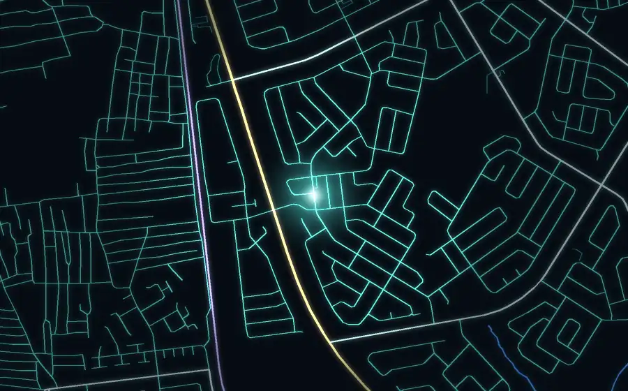 Street map of Lenasia South with a light for SNR Hardware