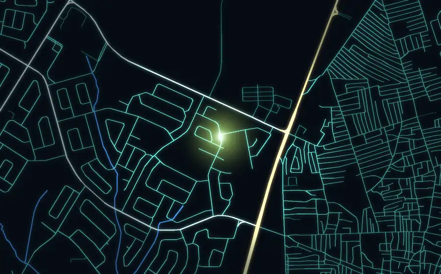 Street map of Lenasia South with a light for South Side Aquatics & Angling