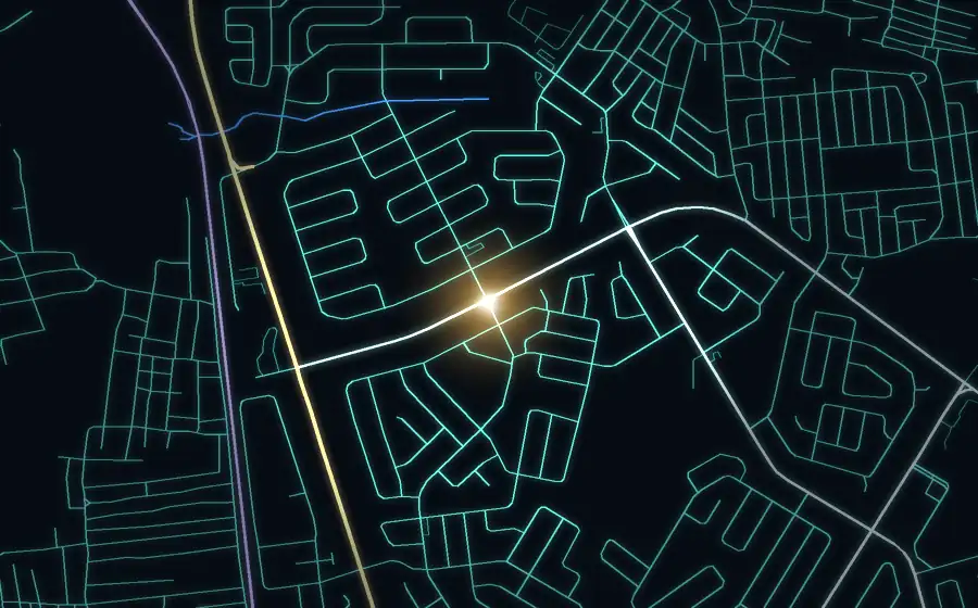 Street map of Lenasia South with a light for Tandoori Flame