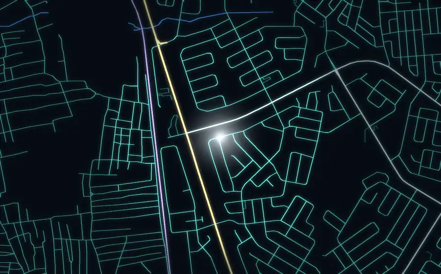 Street map of Lenasia South with a light for Team Biloos Estate Agency