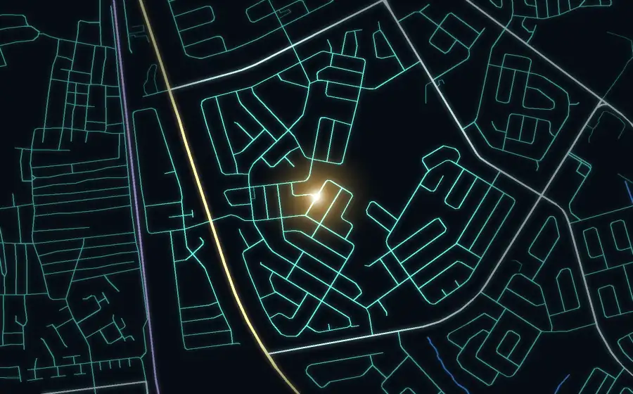 Street map of Lenasia South with a light for The Curry Cuisine