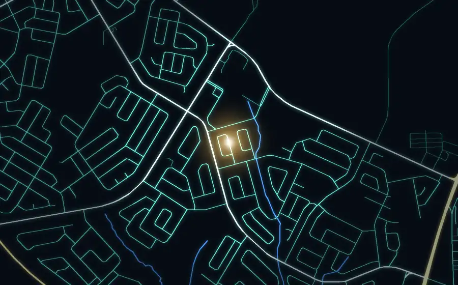 Street map of Lenasia South with a light for Veloshnis Catering Services