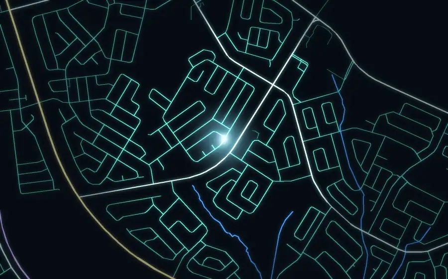 Street map of Lenasia South with a light for Viking 3D Printing